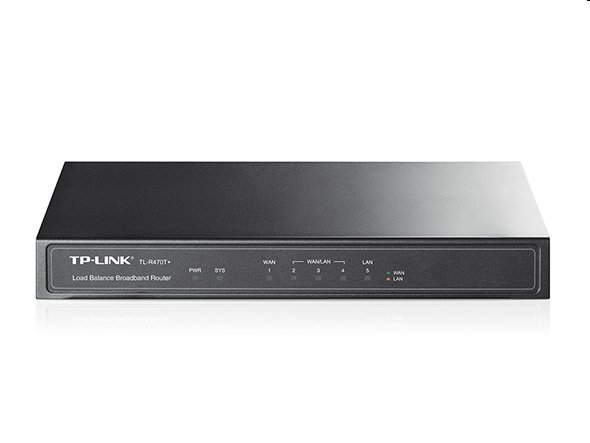 tp-link TL-R470T+, 5 port Fast Ethernet Multi-Wan Router for SMB, Configurable WAN/LAN Ports up to 4 Wan ports, 1U/13
