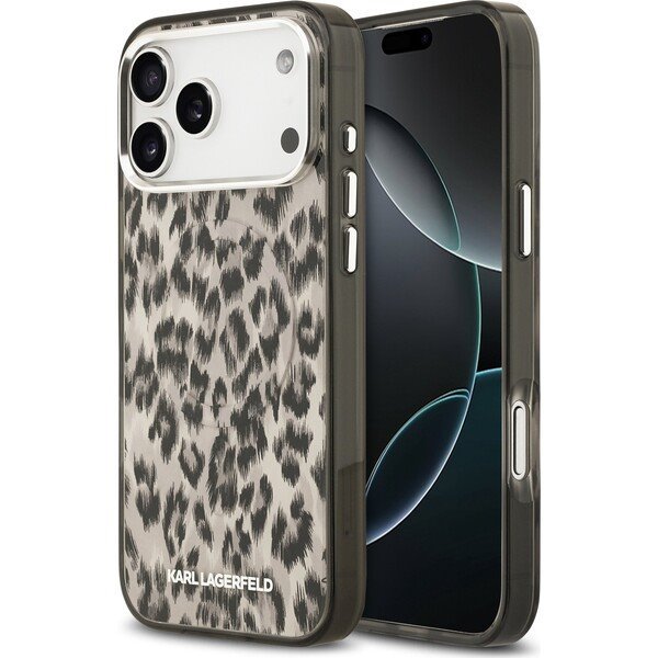 Karl Lagerfeld IML Leopard MagSafe kryt iPhone 17 Pro hnedý