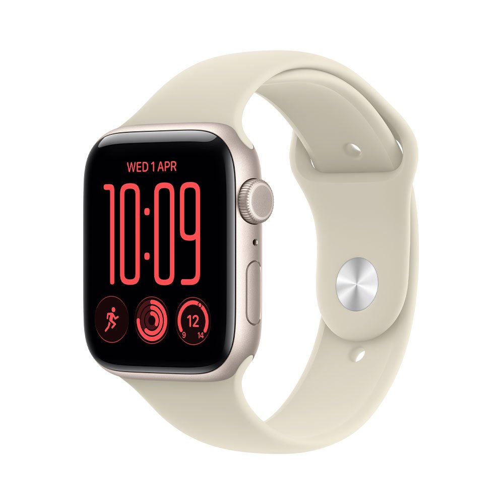 Apple Watch SE 3 GPS + Cellular 40mm Starlight Aluminium Case with Sand Sport Band - M/L