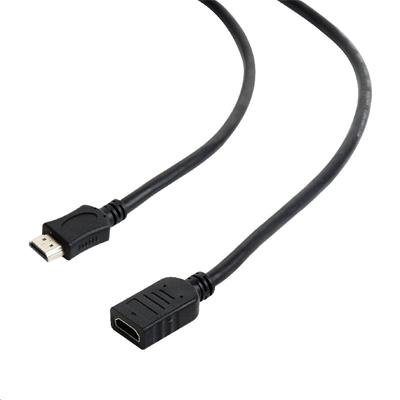 Kábel CABLEXPERT HDMI-HDMI 4,5m, 1.4, M/F tienený, pozlátené kontakty, predlžovací, čierny