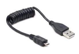 Kábel CABLEXPERT USB A Male/Micro B Male 2.0, 60cm, Black, kroucený
