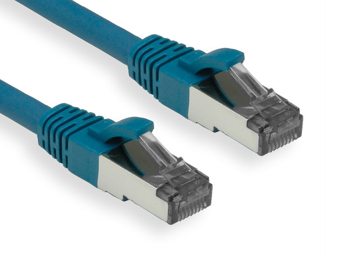 OXnet patch kábel Cat6A, S/FTP (PiMF), LSOH - 1m, modrý