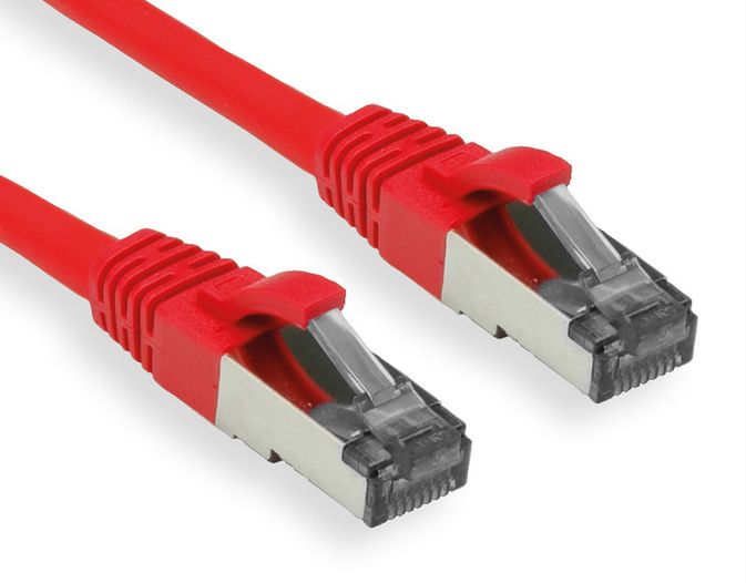 OXnet patch kábel Cat6A, S/FTP (PiMF), LSOH - 0,25m, červený
