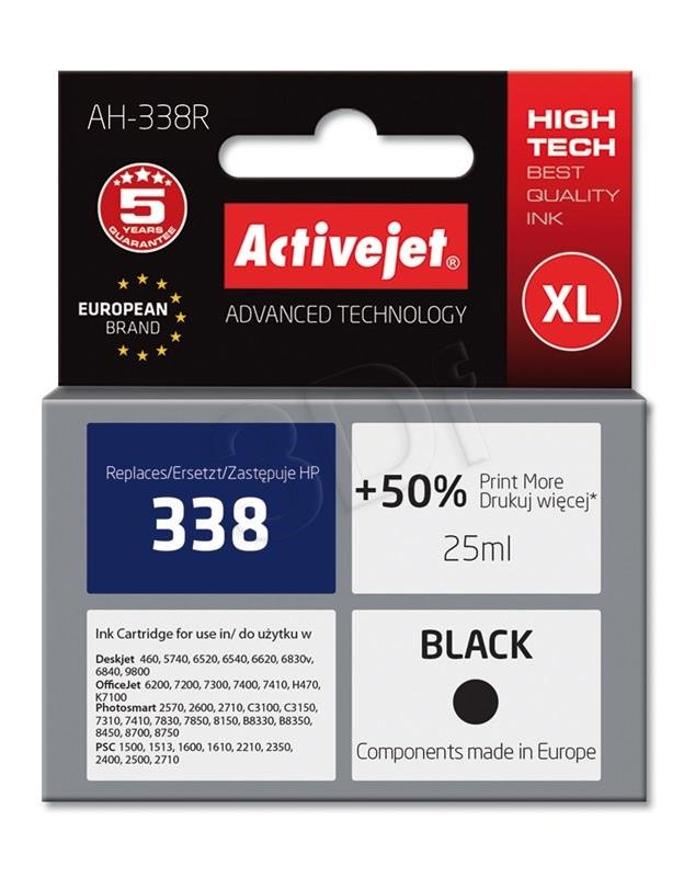 Atrament ActiveJet pre HP C8765/no.338/ Black 25ml