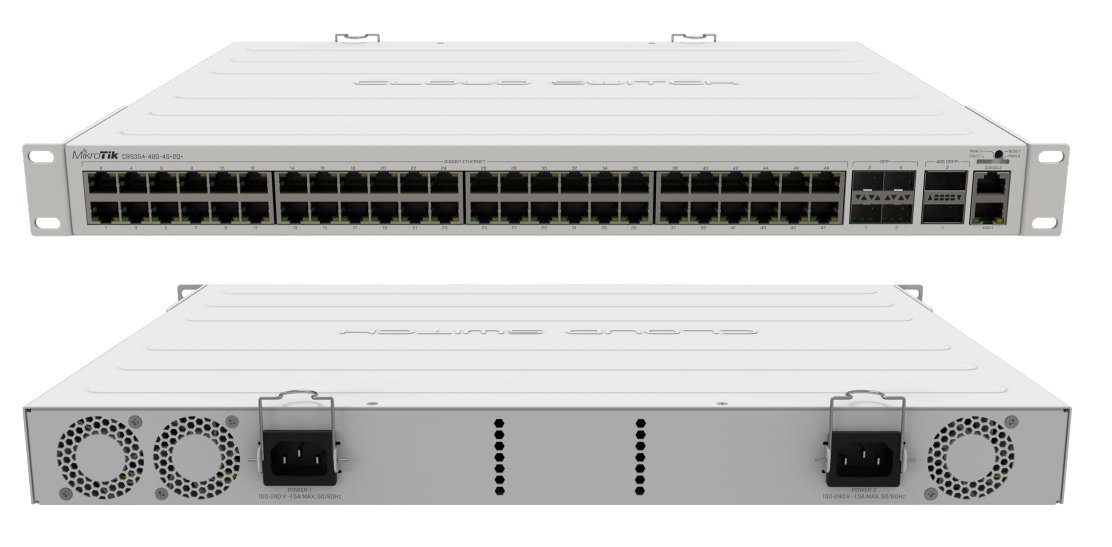MIKROTIK RouterBOARD Cloud Router Switch CRS354-48G-4S+2Q+RM + L5 (650MHz; 64MB RAM; 48x GLAN; 4x SFP+; 2x QSFP+) rack