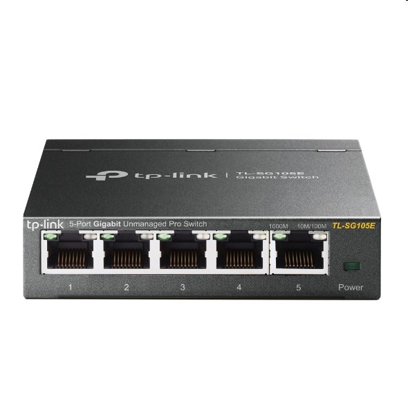 tp-link TL-SG105E, 5 port Gigabit mini Easy Smart Switch, 5x 10/100/1000M RJ45, IGMP, MTU, Tag-Based, VLAN, QoS, steel c