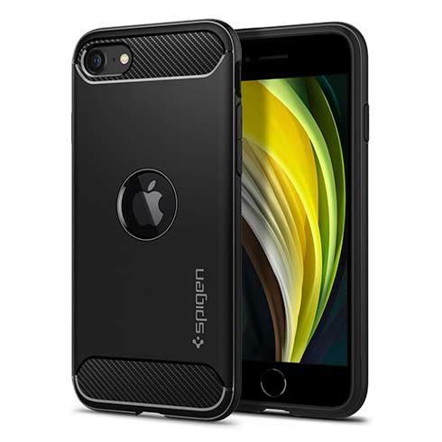 Ochranný kryt Spigen Rugged Armor pre Apple iPhone SE 2020 čierny