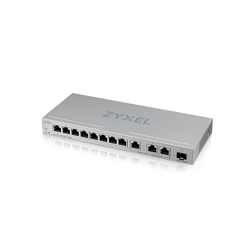 Zyxel XGS1250-12 12-portový gigabitový webový manažovateľný prepínač,  8x Gigabit RJ45,  3x MultiGig 1/ 2.5/ 5/ 10G,  1x SFP+