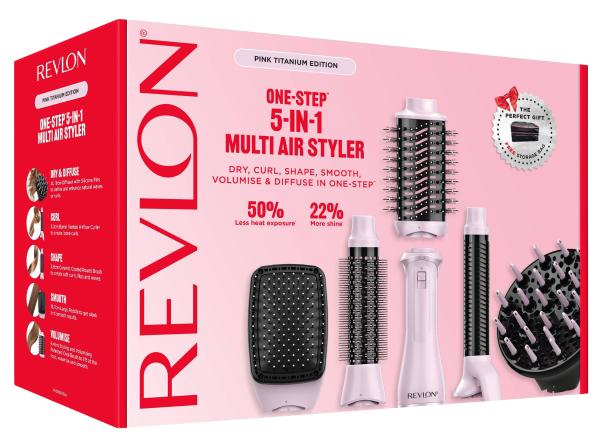 Revlon One-Step Pink Titanium Multi Air Styler 5v1 RVDR5376E 